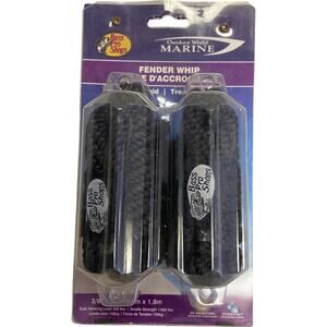 Bass Pro Shops Braided Fender Whips Outdoor World Marine Black NWT